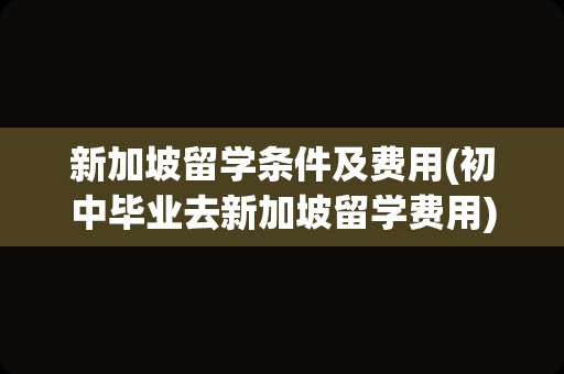 新加坡留学条件及费用(初中毕业去新加坡留学费用)