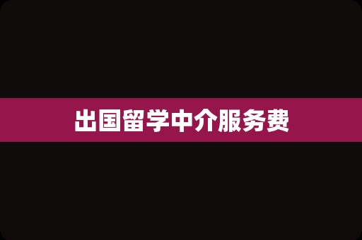 出国留学中介服务费