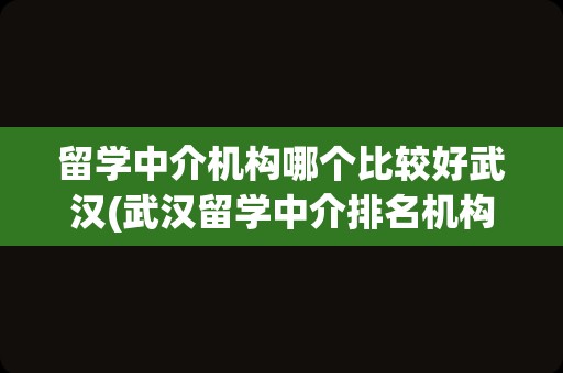 留学中介机构哪个比较好武汉(武汉留学中介排名机构前十)