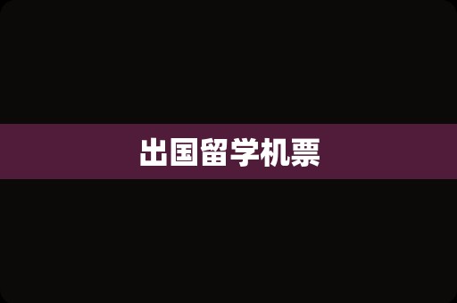 出国留学机票