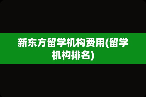 新东方留学机构费用(留学机构排名)