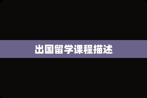 出国留学课程描述