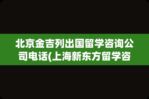 北京金吉列出国留学咨询公司电话(上海新东方留学咨询电话)
