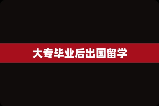 大专毕业后出国留学