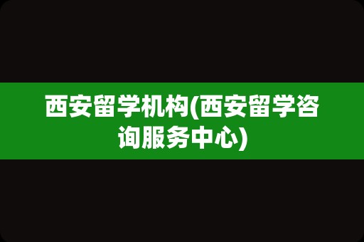 西安留学机构(西安留学咨询服务中心)