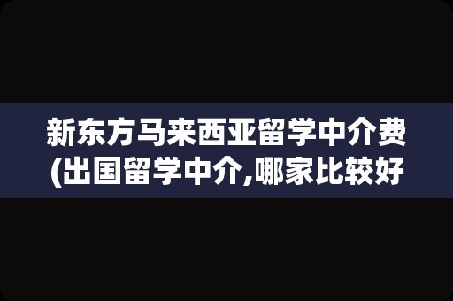 新东方马来西亚留学中介费(出国留学中介,哪家比较好一点)