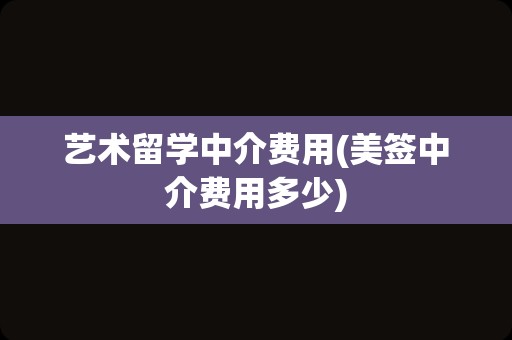 艺术留学中介费用(美签中介费用多少)