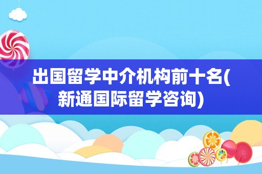 出国留学中介机构前十名(新通国际留学咨询)