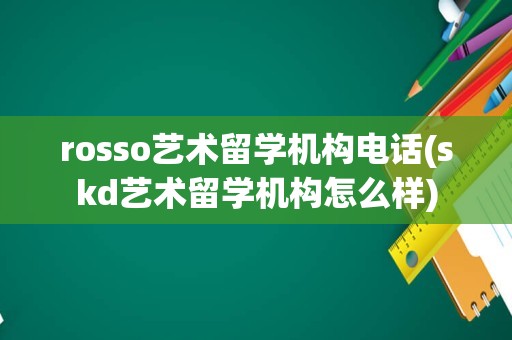 rosso艺术留学机构电话(skd艺术留学机构怎么样)