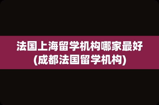 法国上海留学机构哪家最好(成都法国留学机构)