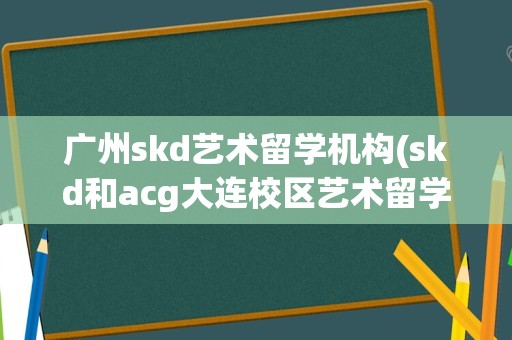 广州skd艺术留学机构(skd和acg大连校区艺术留学)