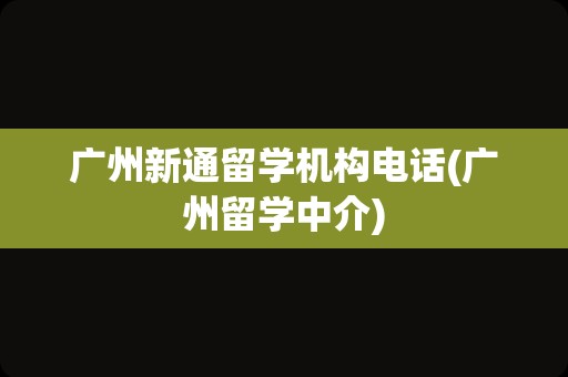 广州新通留学机构电话(广州留学中介)