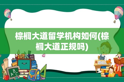 棕榈大道留学机构如何(棕榈大道正规吗)
